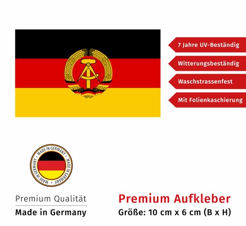 Aufkleber ddr fahne flagge - aufkleber,