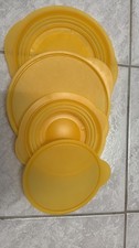 2 x Tupperware Falt Schüssel 700 ml + 1500 ml Inhalt  mit Deckel gelb - privat