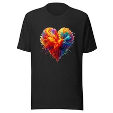 Unisex shirt buntes herz - t-shirt,