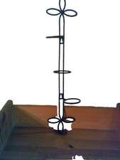 Wand-Kerzen/Teelichthalter - schwarz - Metall - für 3 Kerzen/Teelichte