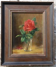 M ö r i t z, Fritz; Stillleben Rote Rose im Wasserglas"