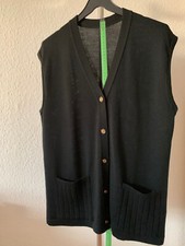 schwarze ärmellose Merinowolle-Weste Gr. 40