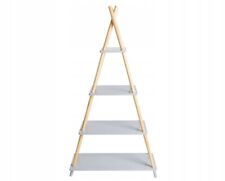 Tipi-Form Regal aus Kiefernholz mit 4 MDF-Böden Kinderzimmer Bücherregal