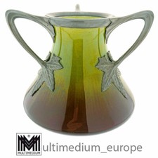 Jugendstil Keramik Vase Zinn