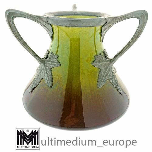 Jugendstil keramik vase zinn - jugendstil,