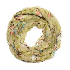 Loop Schal Vogel Blatt Blumen
