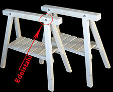 2 neue Holzböcke,mit Ablage in Kiefer,Schreibtisch,Arbeitstisch,Büromöbel,Tisch