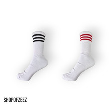 weiß gestreift Sportsocken, Neu, Einheitsgröße: 37-44