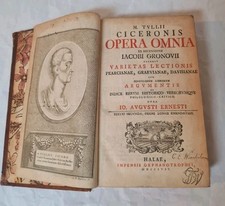 Antikes Buch 1757 - Sämtliche Werke Ciceros - auf Latein - Ledereinband - Top