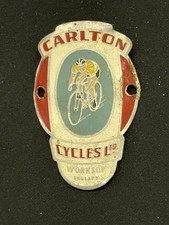 Vintage Bicycle Head Badge Carlton Cycles LTD Worksop England 60´s