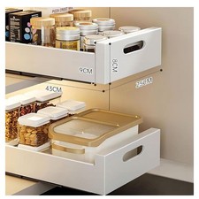 TAZZOR Teleskopschublade Ausziehbarer Schrank Organizer Kohlenstoffstahl