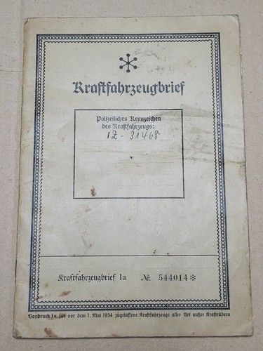 Kfz brief kraftfahrzeugbrief - brief,