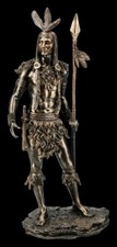 Indianer Krieger Figur - Krieger mit Speer | Dekofigur, Statue, Skulptur B 34 cm