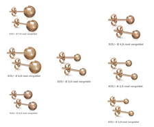 Ohrstecker Kugel 925 Silber Rosé Rotgold vergoldet 2,0- 8,0 mm Hochglanz poliert