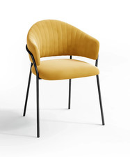 Esszimmer Stuhl 2er Set hochwertig Hanna Velours Senf -SIA 38582 SC6VLMOUTARDEBL