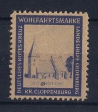 Reklamemarke Oldenburg, Deutsches Rotes Kreuz Landeshilfe, Kirche Kreis Cloppen 