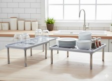 Teleskopregal Flexible ausziehbar 2er-Set Ideal Küche Bad in Grau