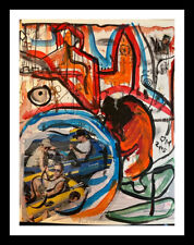 Malerei   Pop Art  Acryl/Foto auf Papier Mann Boot Expressionismus artbrut