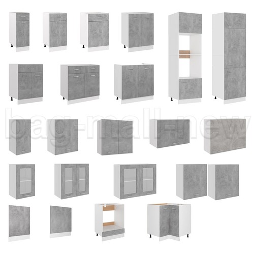 Betongrau küchenschrank - betongrau,