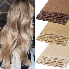 170g Dick 100% Echthaar Clip In Remy Haarverlangerung Extensions Doppelt Tressen