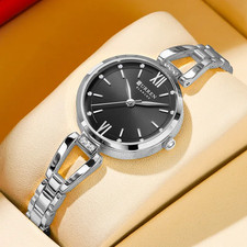 Damenuhr Silber Schwarz