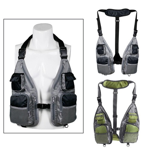 Multi pocket mesh angelweste - mesh,