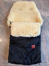 Kaiser Natura Lammfell Fußsack für Kinderwagen, schwarz, beige, neuwertig