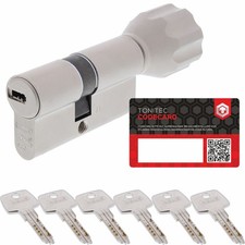 ABUS EC550 Schließzylinder Türschloss 30/40K mit Knauf 6 Schlüssel und CodeCard