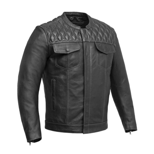 Schwarze herren lederjacke - schwarze, herren-lederjacke