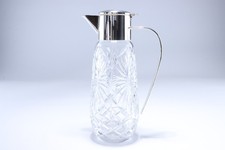 22,5cm große alte Glas Karaffe silberne Montierung Made in Western Germany Kanne