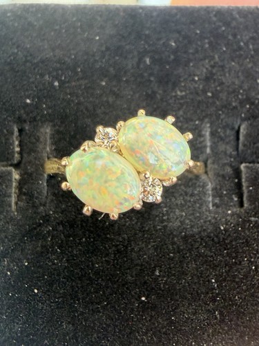 18kt gold opale - 18kt, diamanten