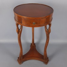 Kleiner Tisch Runde aus Holz Mit Schwäne Geschlitzte Selva Made IN Italy Vintage