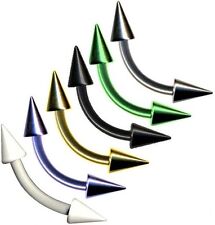 HANTEL GEBOGEN PIERCING BARBELL MIT SPITZEN BRUST OHR NASE SEPTUM HELIX TRAGUS