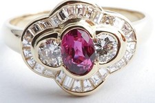 Rubin 0,84ct Brillant Diamant