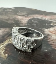 925er Silber Damenring Gr. 52 – Bandring mit Cubic Zirkonia - Vintage Look