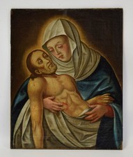 18./19. Jahrhundert – Altes Gemälde Pietà, Öl, 43,5 x 34,5 cm