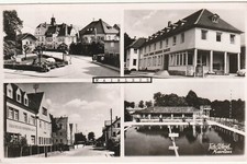RAR! Alte Ansichtskarte - Mainleus - 4 Ansichten, Schwimmbad, Rathaus, Hauptstra