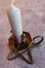 Schmiedeeisen Kerzenhalter Sternform -10cm Hoch +12cm Durchmesser -für Stabkerze