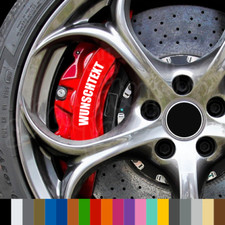 4x Aufkleber WUNSCHTEXT Wunschname leicht gebogen Bremse Bremssattel | bis 20cm