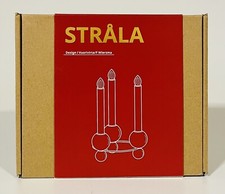 IKEA Strala Kerzenleuchte 3armig LED Buche 105.028.26 Fensterbankleuchte NEU OVP