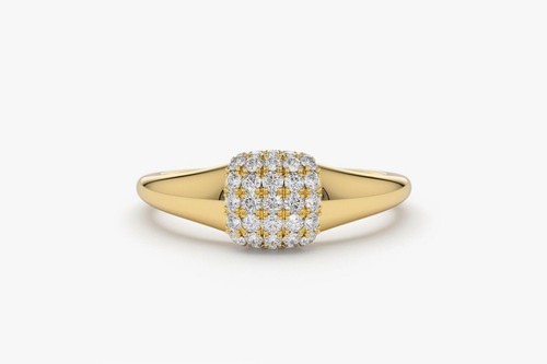 Diamant memory pave goldring - diamant,