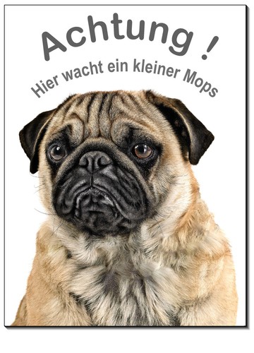Mops-Hund-Aluminium-Schild-15x