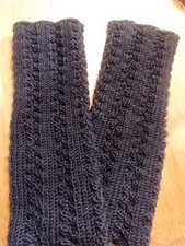 Armstulpen 100% merino, Schwarz,  27 Cm Lang, Sehr Dehnbar, Elastisch Gestrickt