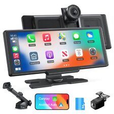 Wireless Car Stereo Apple Carplay with 4K Dash Cam+1080P Camera GPS Navigation