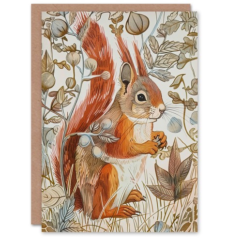 Grußkarte rotes eichhörnchen - grußkarte,