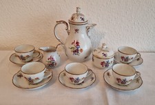 Um 1900 13 tlg Oscar Schaller Schwarzenbach Saale Mokkaservice Mokka Tasse Kanne