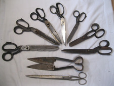 Konvolut 9 große alte Scheren Schneiderschere Schafschere, längste 31 cm