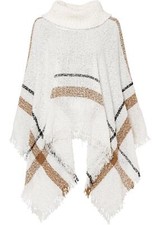 Neu poncho wollweiß camel - wollweiß,