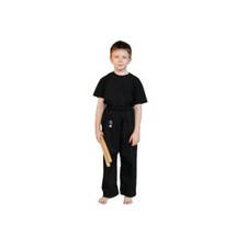BAY® Hose schwarz Baumwolle Kinder Tai Chi Wu Shu Wing Tsun Kung Fu Kampfsport