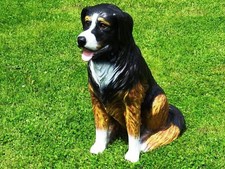 XL BERNER SENNENHUND in LEBENSGROSS HUND PREMIUM Garten Deko 80cm hoch Hunde